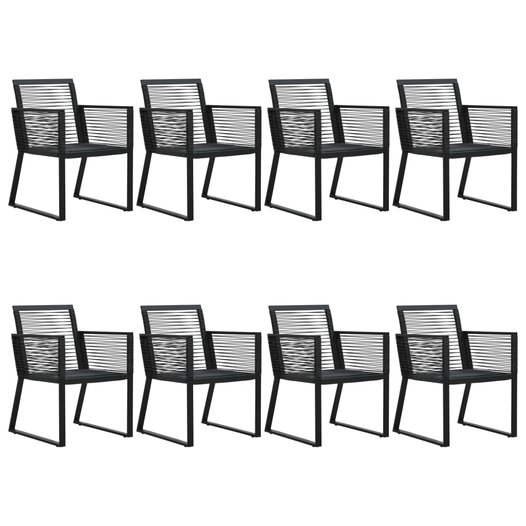 vidaXL 9-cz. zestaw mebli ogrodowych, rattan PVC, czarny