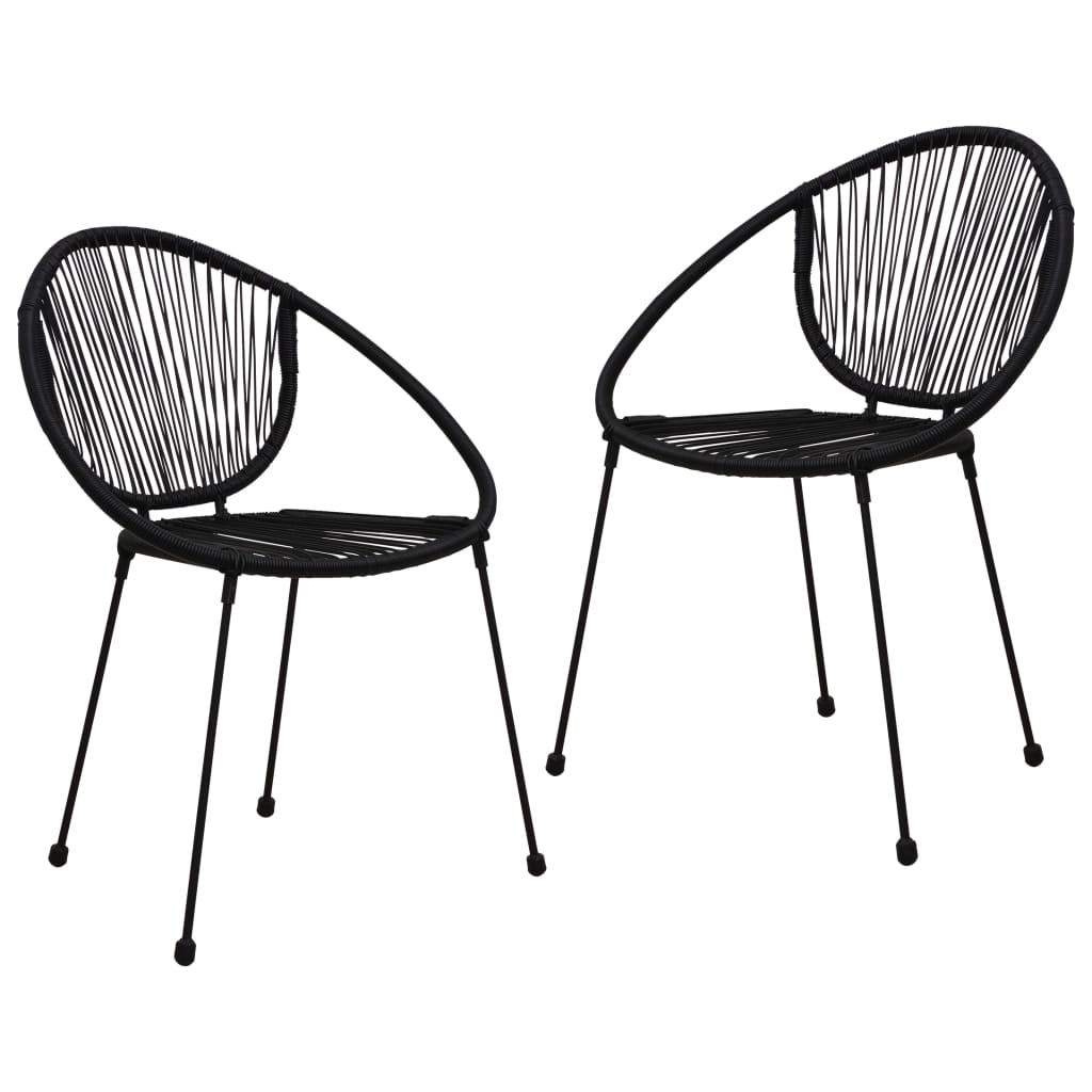 vidaXL 3-częściowy zestaw mebli ogrodowych, rattan PVC, czarny