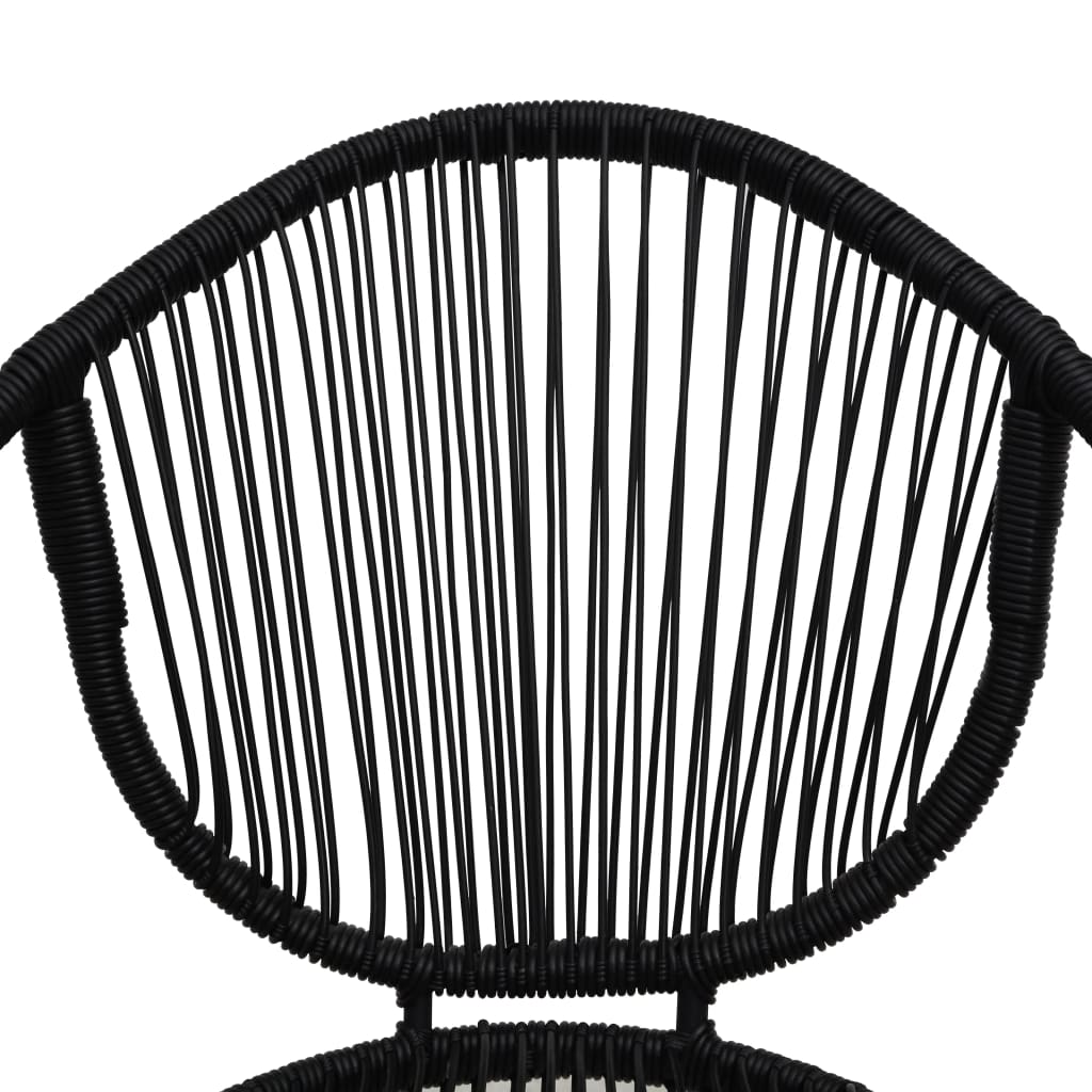 vidaXL 3-częściowy zestaw mebli ogrodowych, rattan PVC, czarny