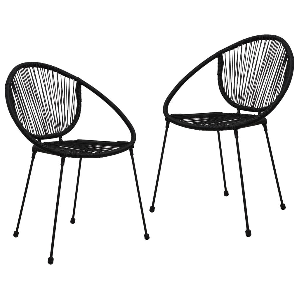 vidaXL 3-częściowy zestaw mebli ogrodowych, rattan PVC, czarny