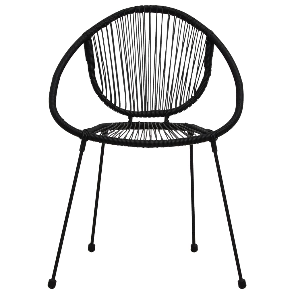 vidaXL 3-częściowy zestaw mebli ogrodowych, rattan PVC, czarny