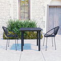 vidaXL 3-częściowy zestaw mebli ogrodowych, rattan PVC, czarny
