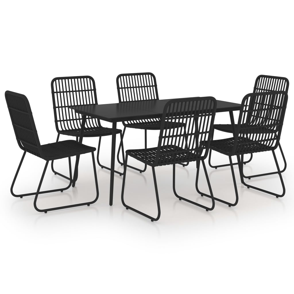 vidaXL 7-cz. zestaw mebli ogrodowych, rattan PE i szkło