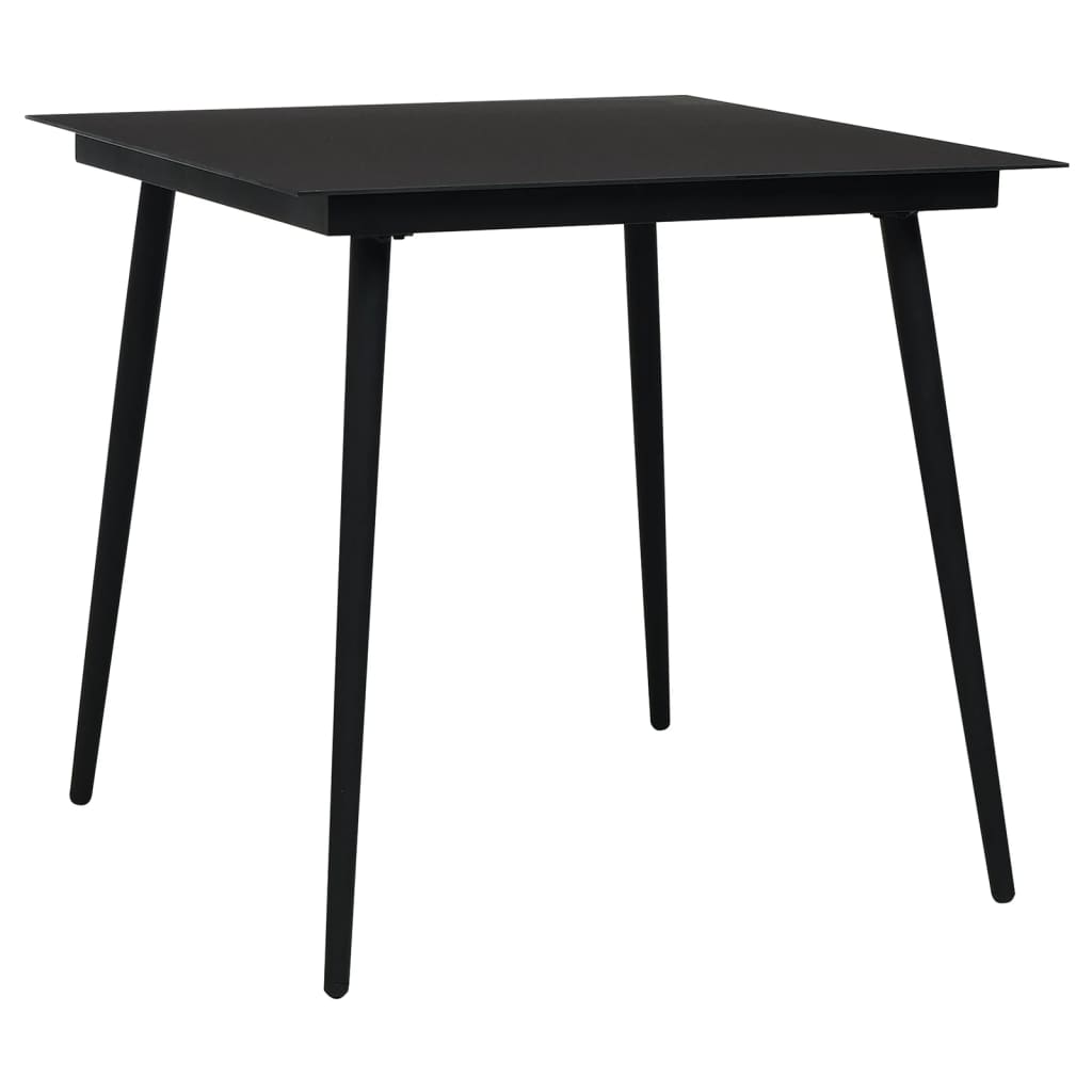 vidaXL 3-częściowy zestaw mebli ogrodowych, czarny, PVC, rattan