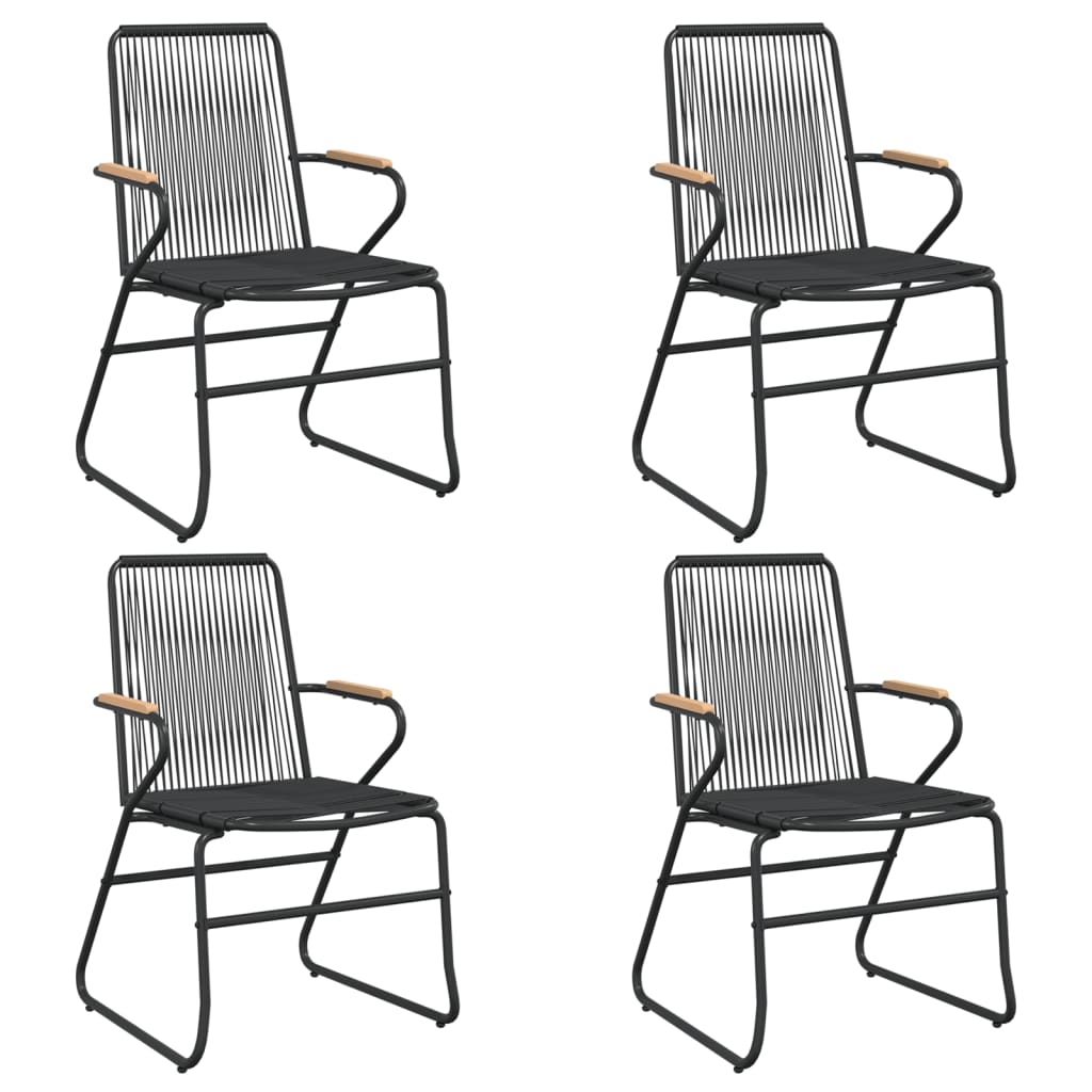 vidaXL 5-częściowy zestaw mebli ogrodowych, czarny, rattan PVC