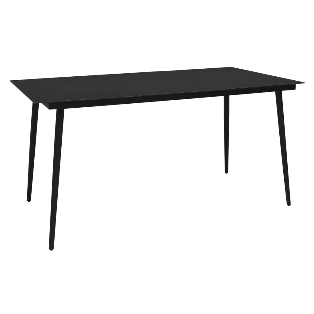 vidaXL 7-częściowy zestaw mebli ogrodowych, czarny, rattan PVC