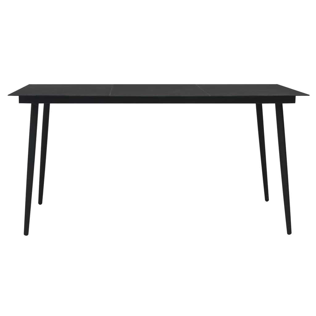 vidaXL 7-częściowy zestaw mebli ogrodowych, czarny, rattan PVC