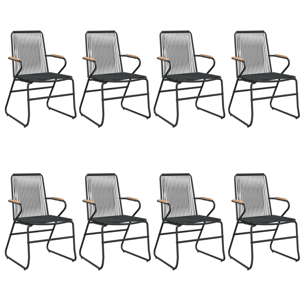 vidaXL 9-częściowy zestaw mebli ogrodowych, czarny, rattan PVC