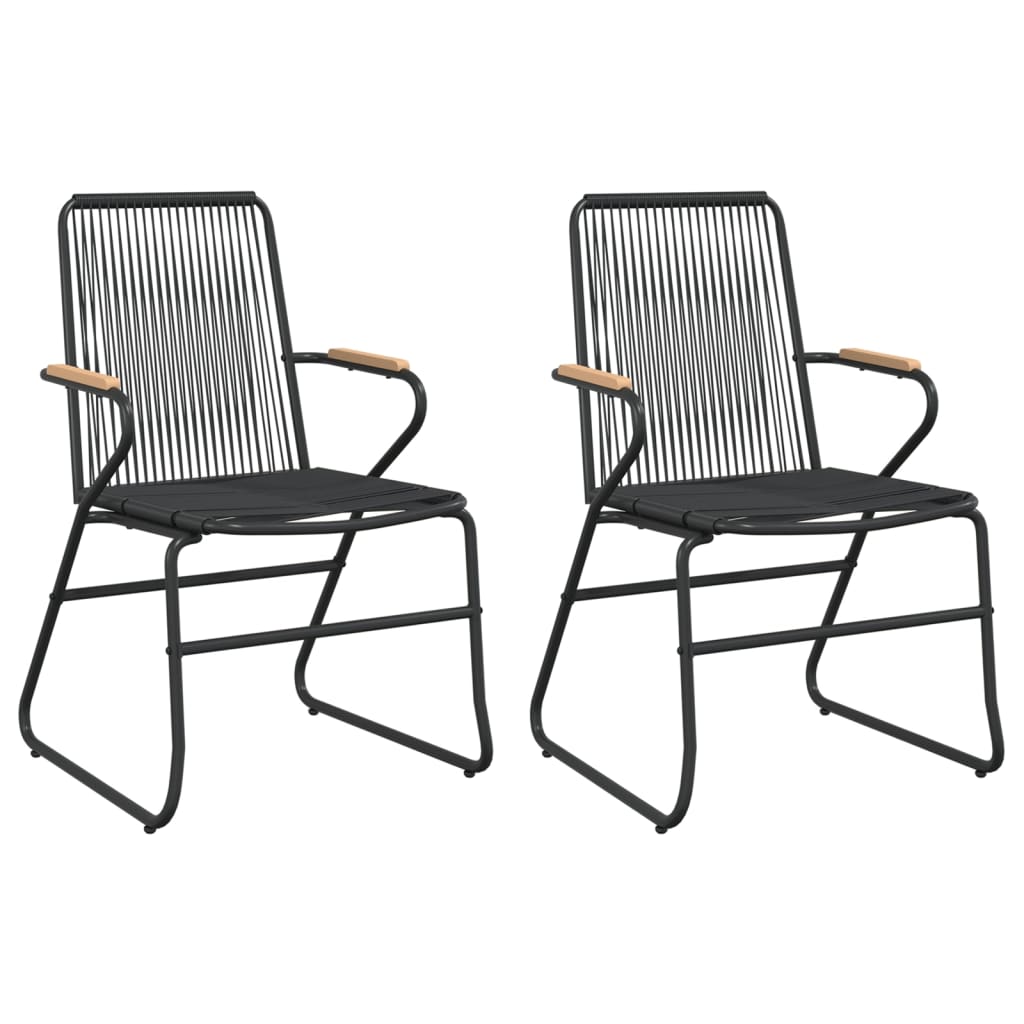vidaXL 3-częściowy zestaw mebli ogrodowych, czarny, PVC, rattan