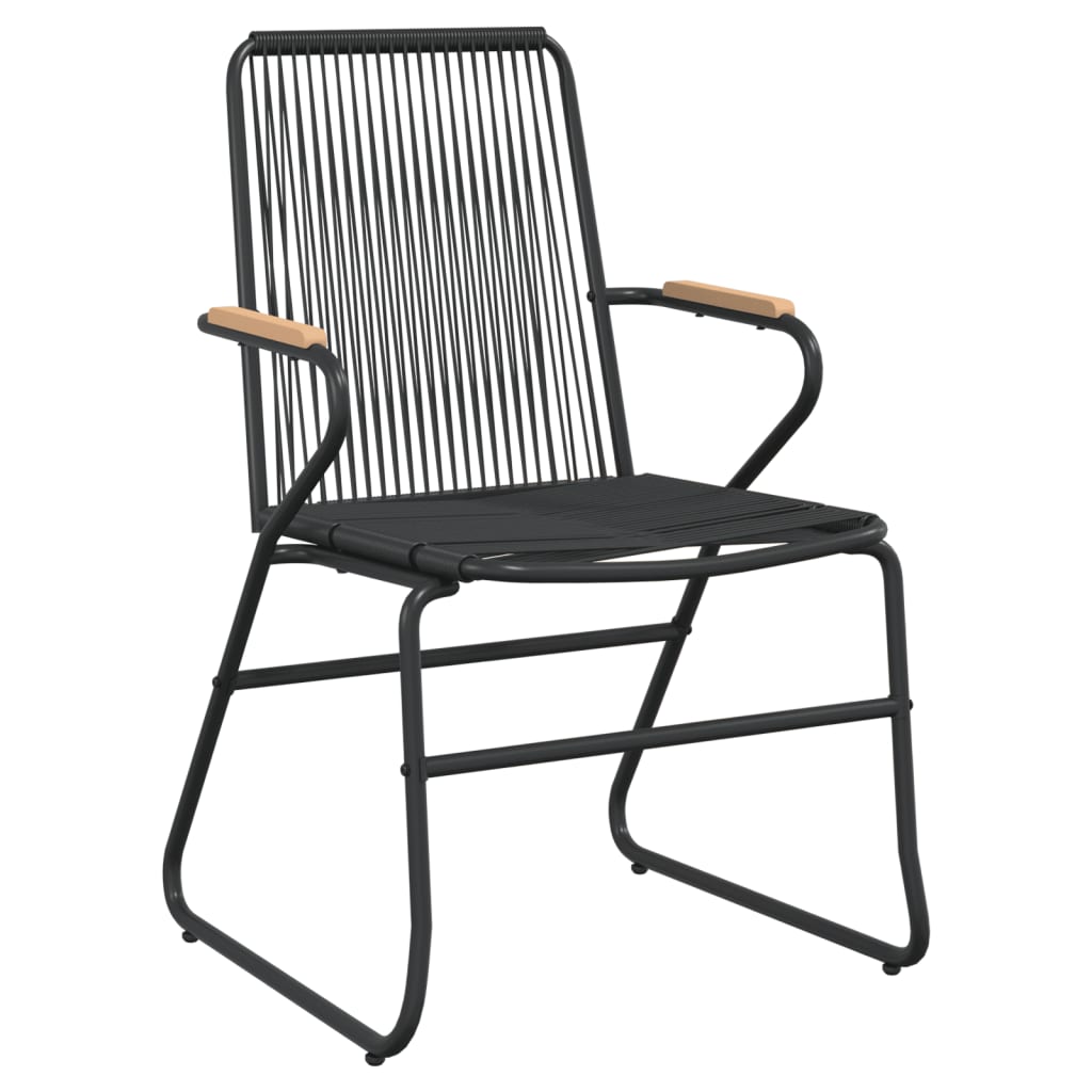 vidaXL 3-częściowy zestaw mebli ogrodowych, czarny, PVC, rattan