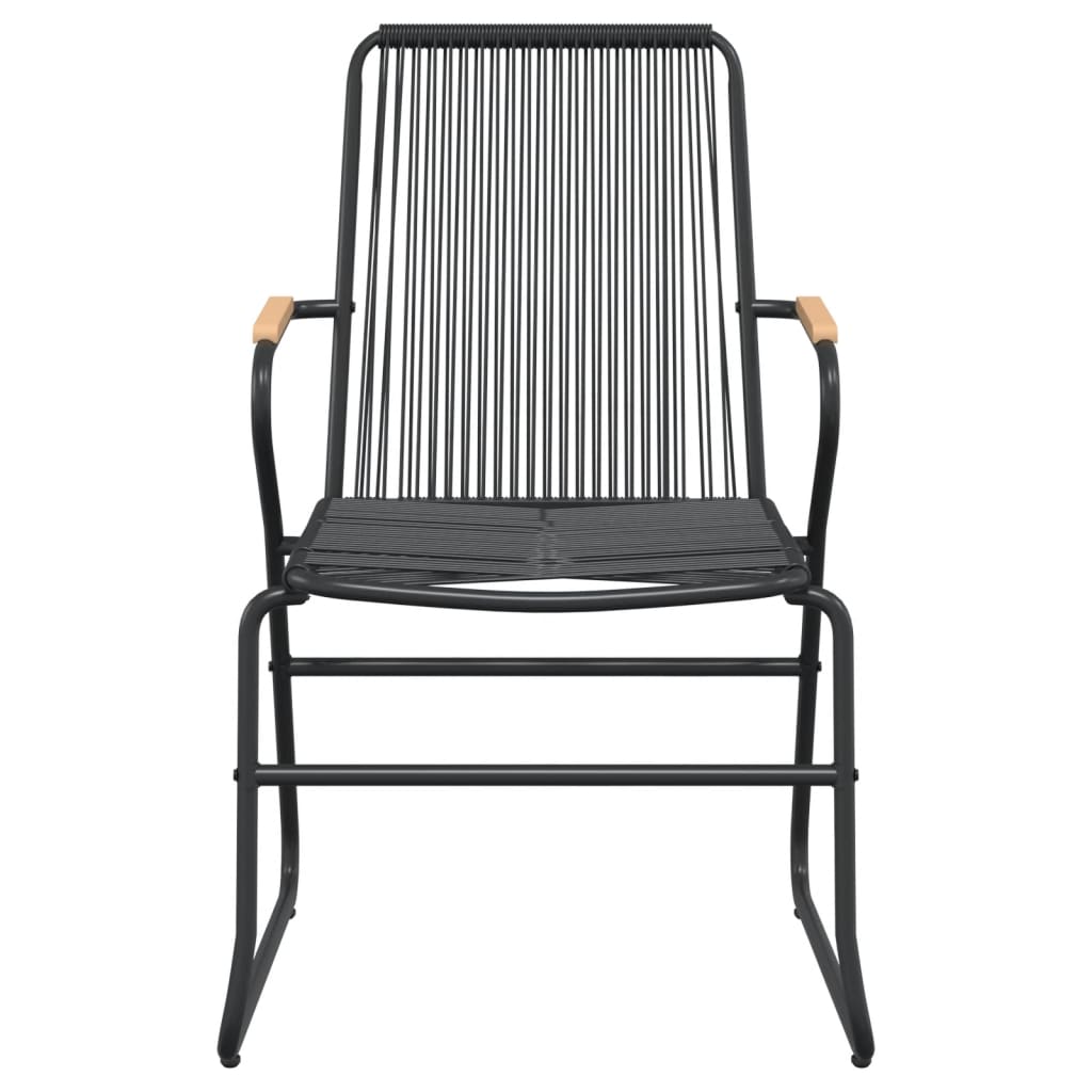 vidaXL 3-częściowy zestaw mebli ogrodowych, czarny, PVC, rattan