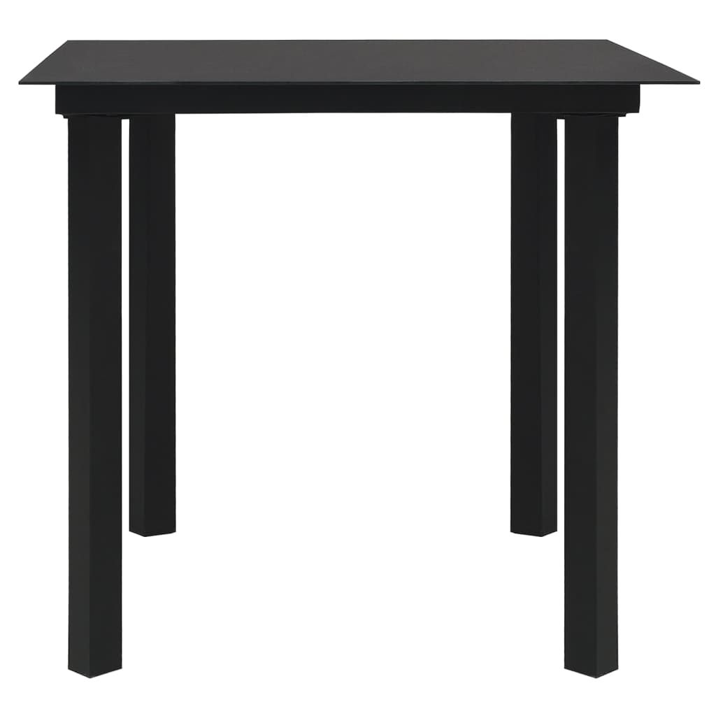 vidaXL 3-częściowy zestaw mebli ogrodowych, czarny, PVC, rattan
