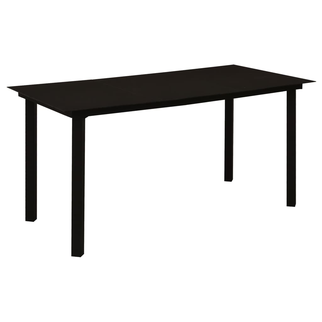 vidaXL 7-częściowy zestaw mebli ogrodowych, czarny, rattan PVC