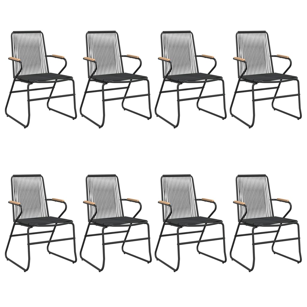 vidaXL 9-częściowy zestaw mebli ogrodowych, czarny, rattan PVC