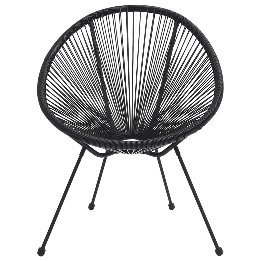 vidaXL 3-częściowy zestaw mebli ogrodowych, rattan PVC, czarny