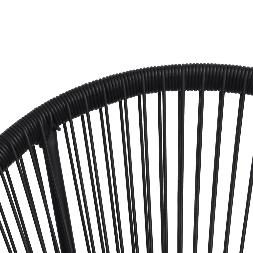 vidaXL 3-częściowy zestaw mebli ogrodowych, rattan PVC, czarny