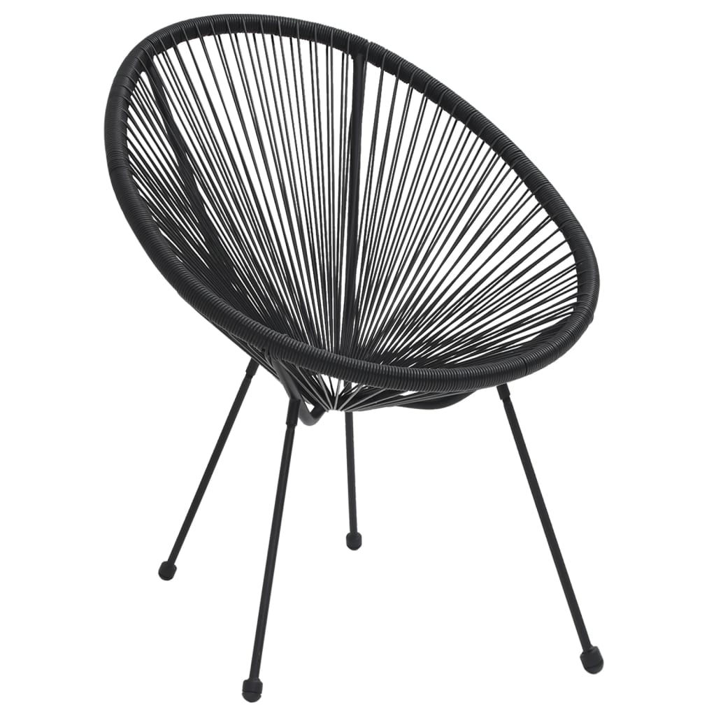 vidaXL 5-częściowy zestaw mebli ogrodowych, rattan PVC, czarny