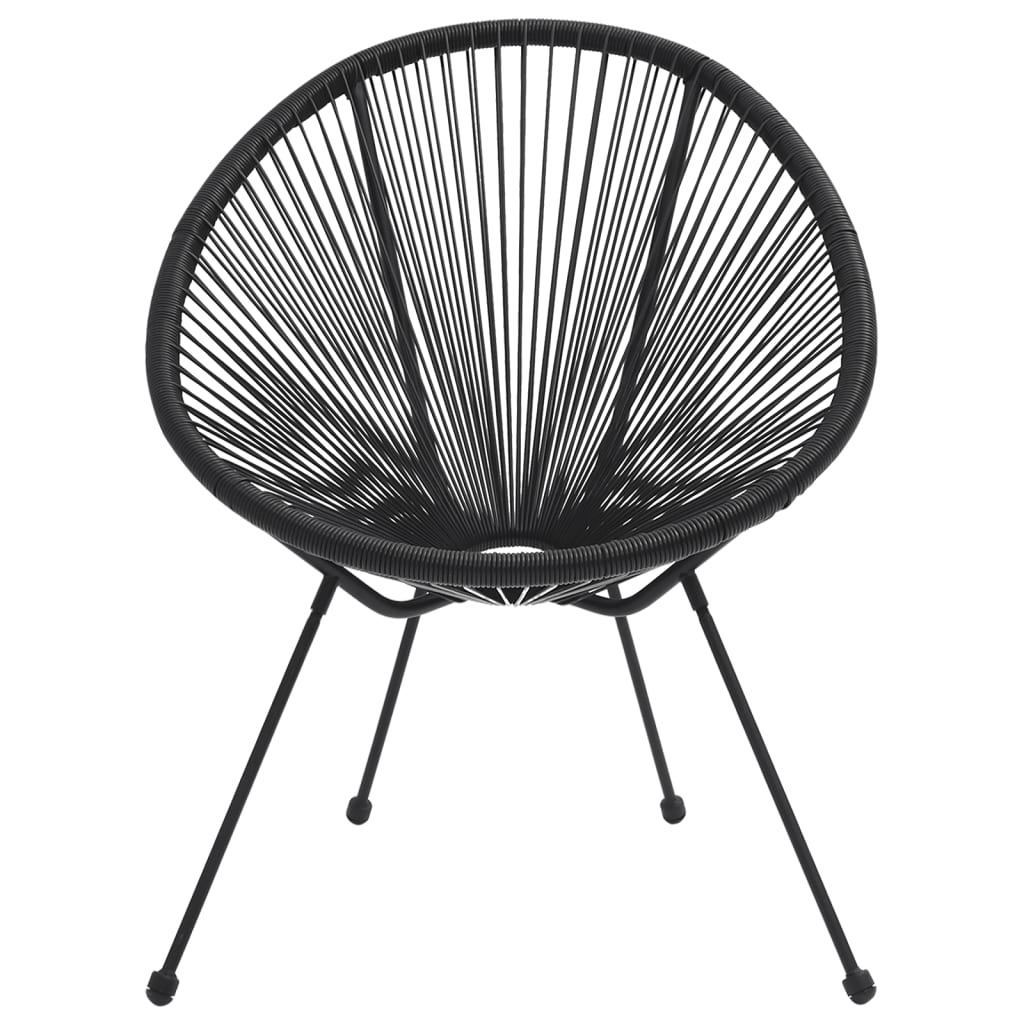 vidaXL 5-częściowy zestaw mebli ogrodowych, rattan PVC, czarny