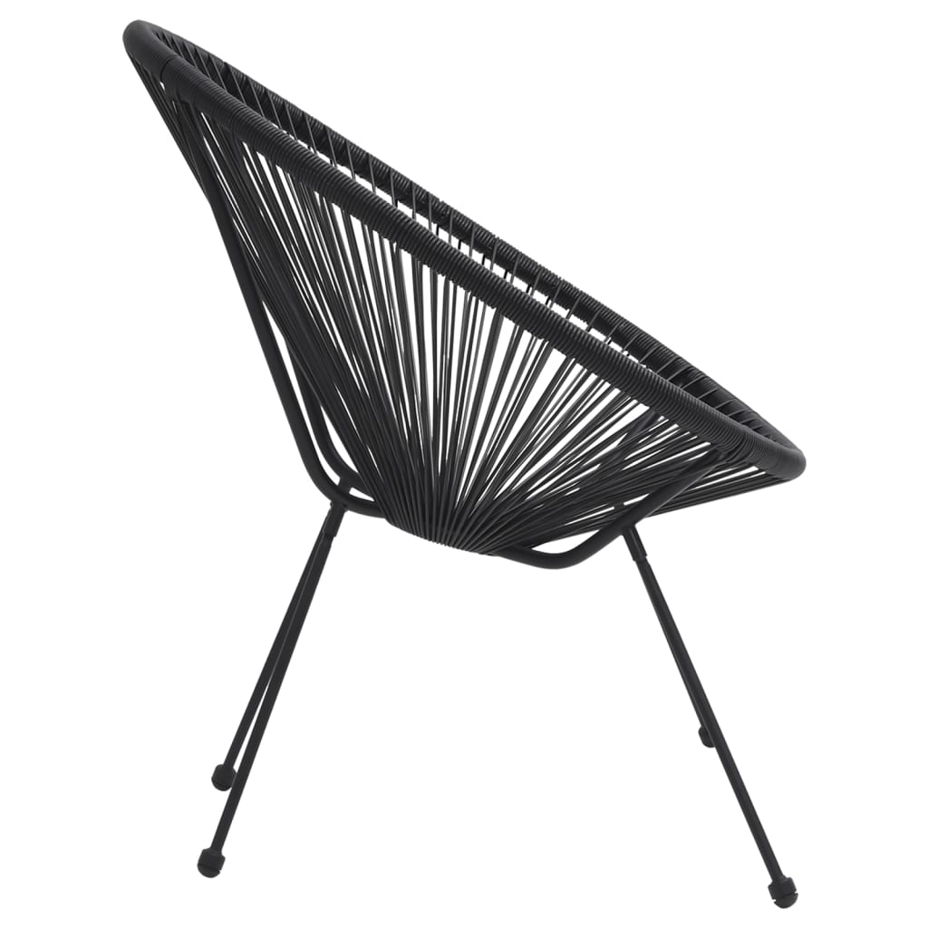 vidaXL 5-częściowy zestaw mebli ogrodowych, rattan PVC, czarny