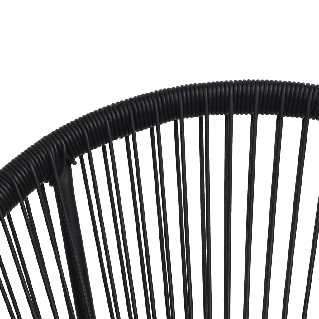 vidaXL 5-częściowy zestaw mebli ogrodowych, rattan PVC, czarny