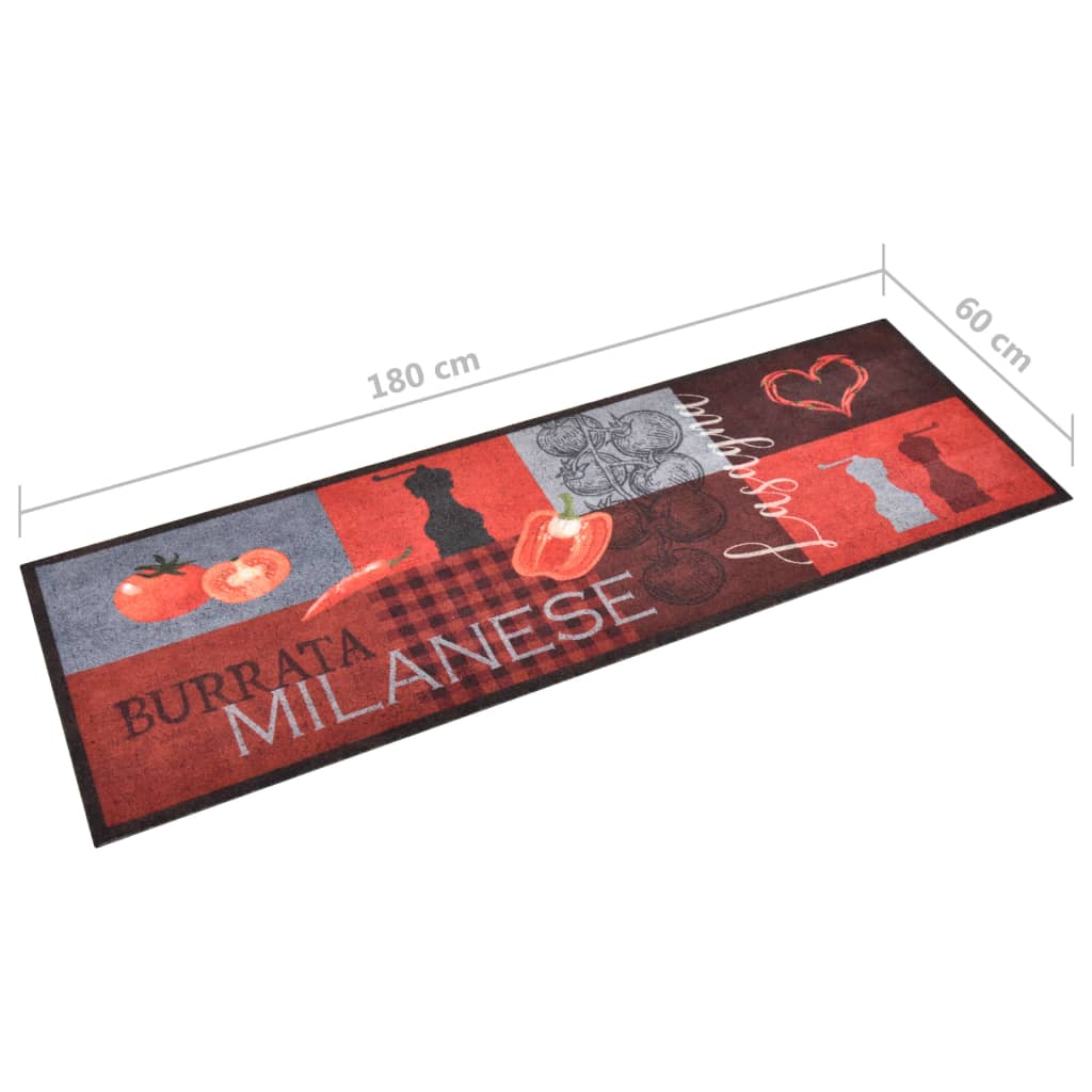 vidaXL Kuchenna mata podłogowa z motywem pomidorów, 60x180 cm