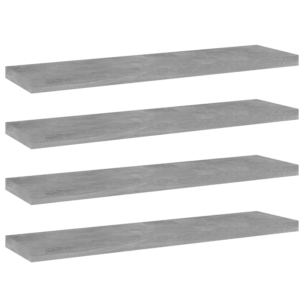vidaXL Półki na książki, 4 szt., szarość betonu, 40x10x1,5 cm