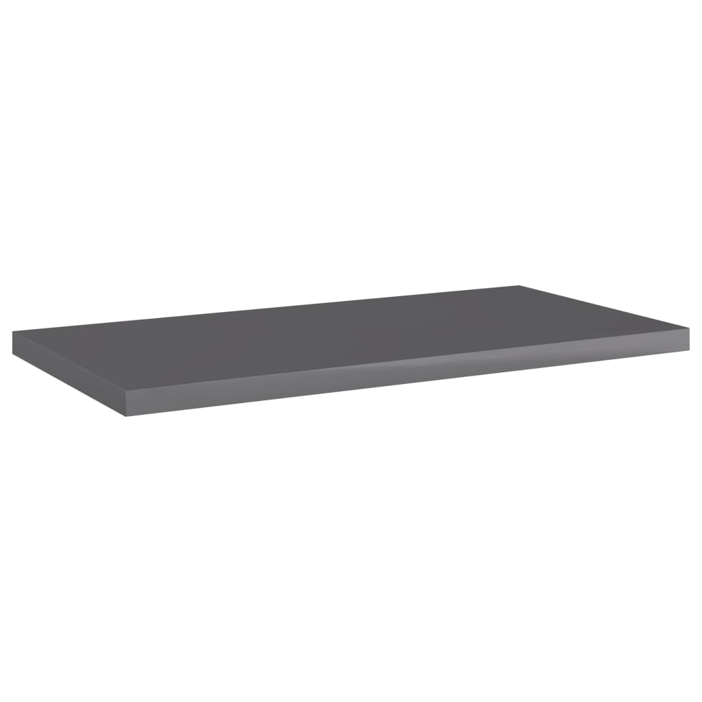 vidaXL Półki na książki, 8 szt., wysoki połysk, szare, 40x20x1,5 cm