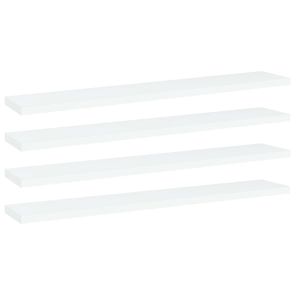 vidaXL Półki na książki, 4 szt., białe, 60x10x1,5 cm