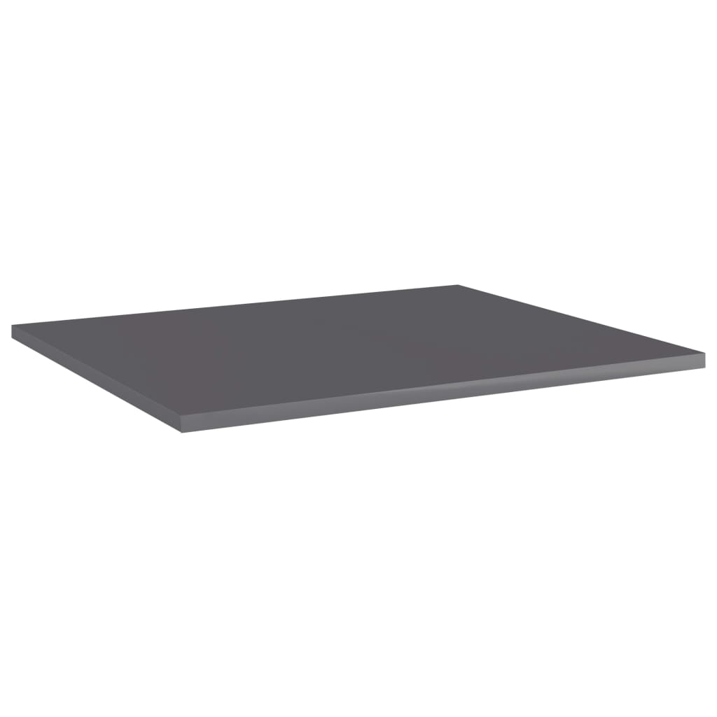 vidaXL Półki na książki, 8 szt., wysoki połysk, szare, 60x50x1,5 cm