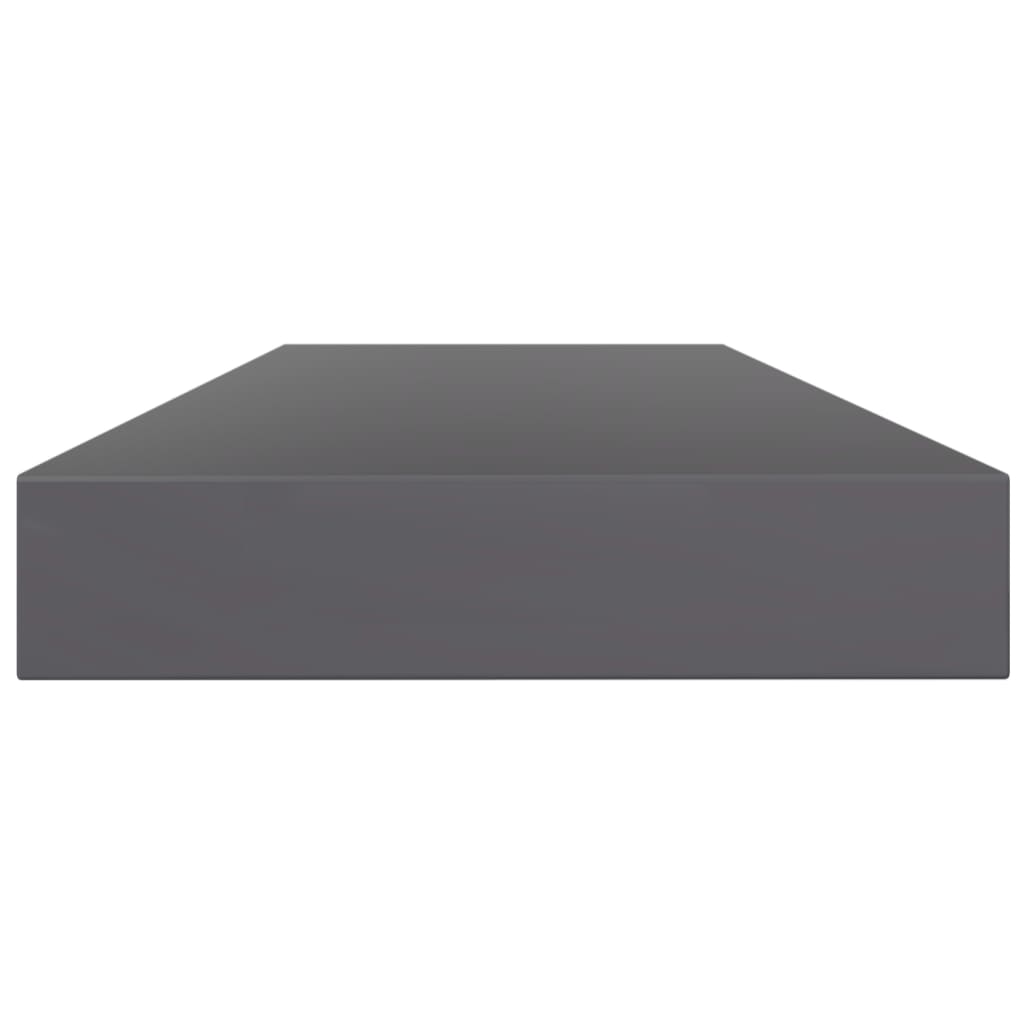 vidaXL Półki na książki, 4 szt., wysoki połysk, szare, 100x10x1,5 cm