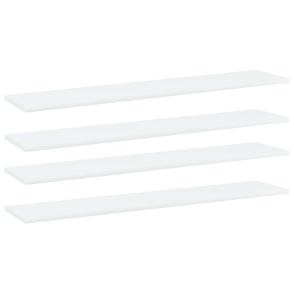 vidaXL Półki na książki, 4 szt., białe, 100x20x1,5 cm