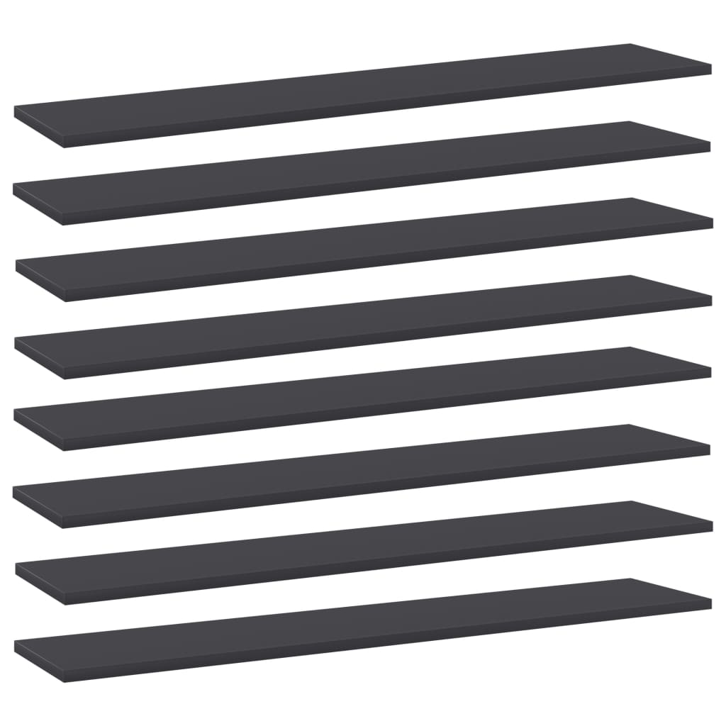 vidaXL Półki na książki, 8 szt., szare, 100x20x1,5 cm, płyta wiórowa