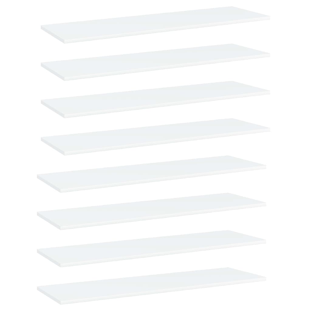 vidaXL Półki na książki, 8 szt., białe, 100x30x1,5 cm, płyta wiórowa