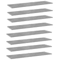 vidaXL Półki na książki, 8 szt., szarość betonu, 100x30x1,5 cm