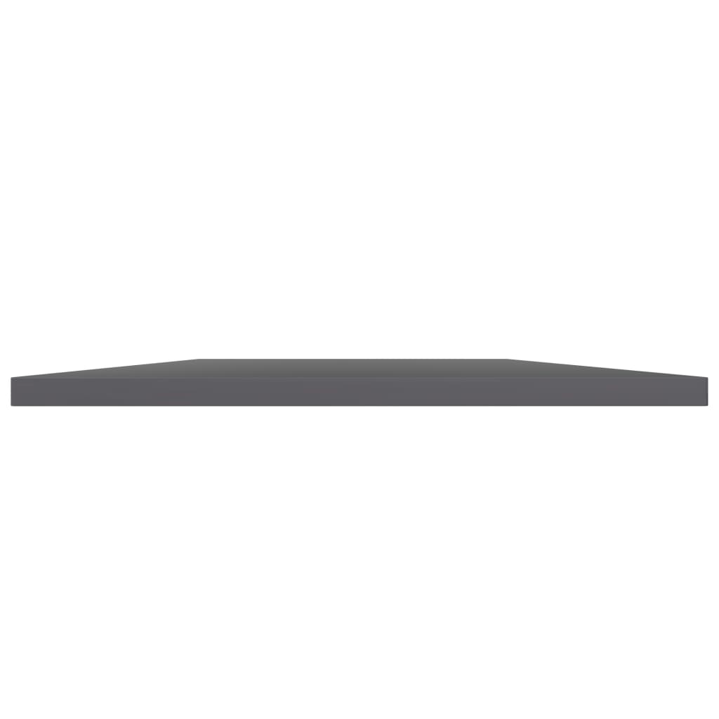 vidaXL Półki na książki, 4 szt., wysoki połysk, szare, 100x40x1,5 cm