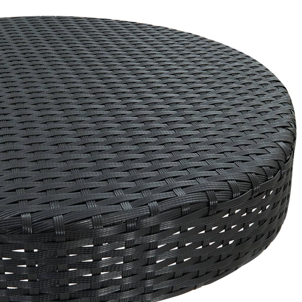 vidaXL 3-cz. zestaw mebli barowych z poduszkami, rattan PE, czarny
