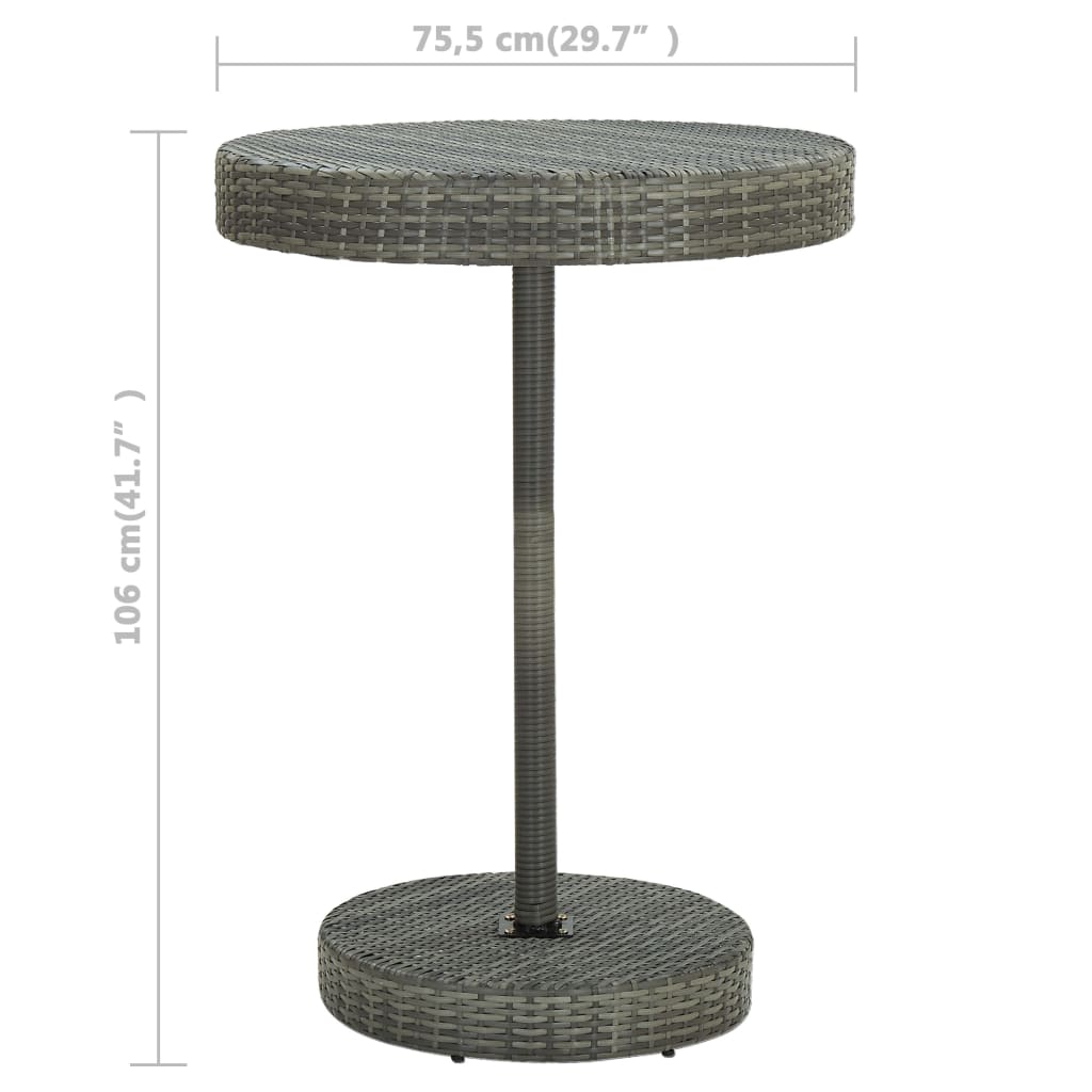 vidaXL 5-cz. zestaw mebli barowych z poduszkami, rattan PE, szary