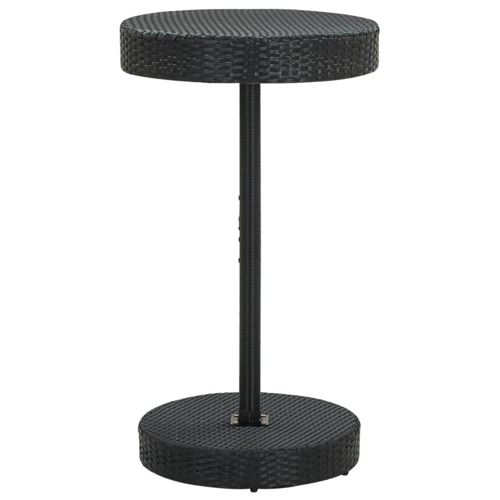 vidaXL 3-cz. zestaw mebli barowych z poduszkami, rattan PE, czarny