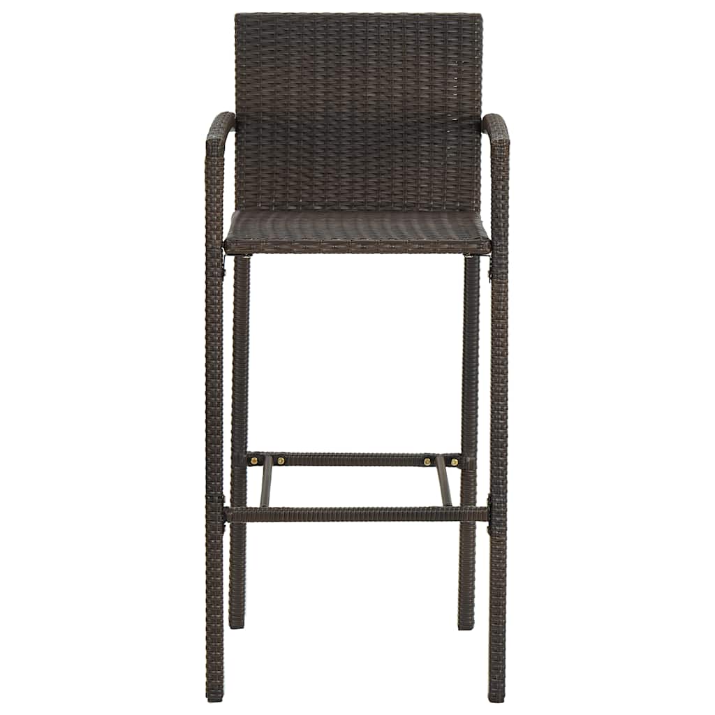 vidaXL 5-cz. zestaw mebli barowych do ogrodu, rattan PE, brązowy