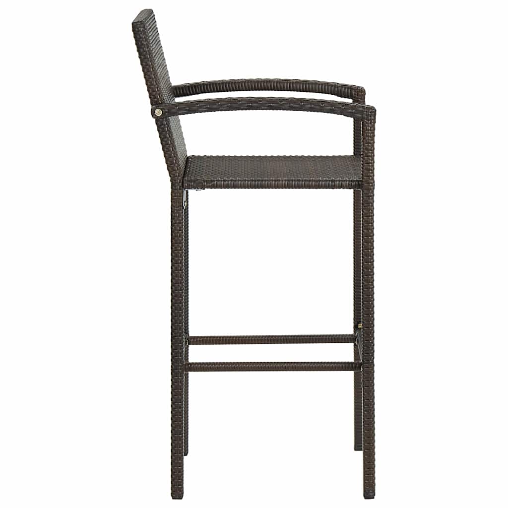 vidaXL 5-cz. zestaw mebli barowych do ogrodu, rattan PE, brązowy