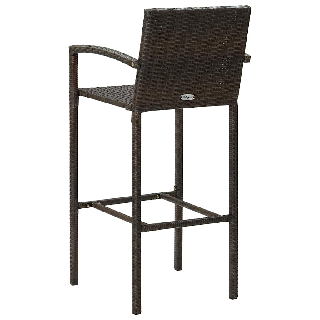 vidaXL 5-cz. zestaw mebli barowych do ogrodu, rattan PE, brązowy