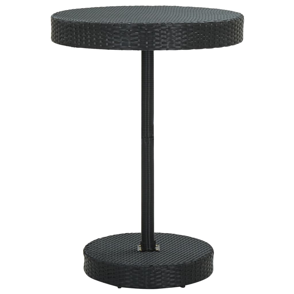 vidaXL 5-cz. zestaw mebli barowych do ogrodu, rattan PE, czarny