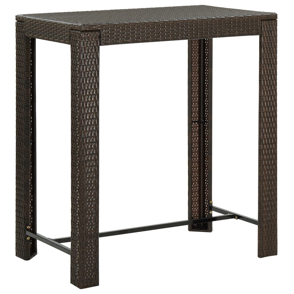 vidaXL 5-cz. zestaw mebli barowych, z poduszkami, rattan PE, brązowy