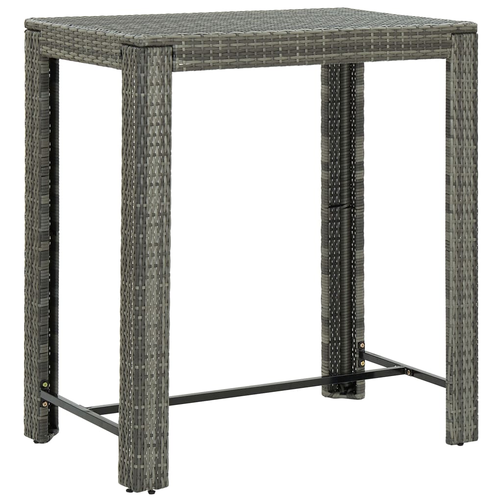vidaXL 5-cz. zestaw mebli barowych z poduszkami, rattan PE, szary