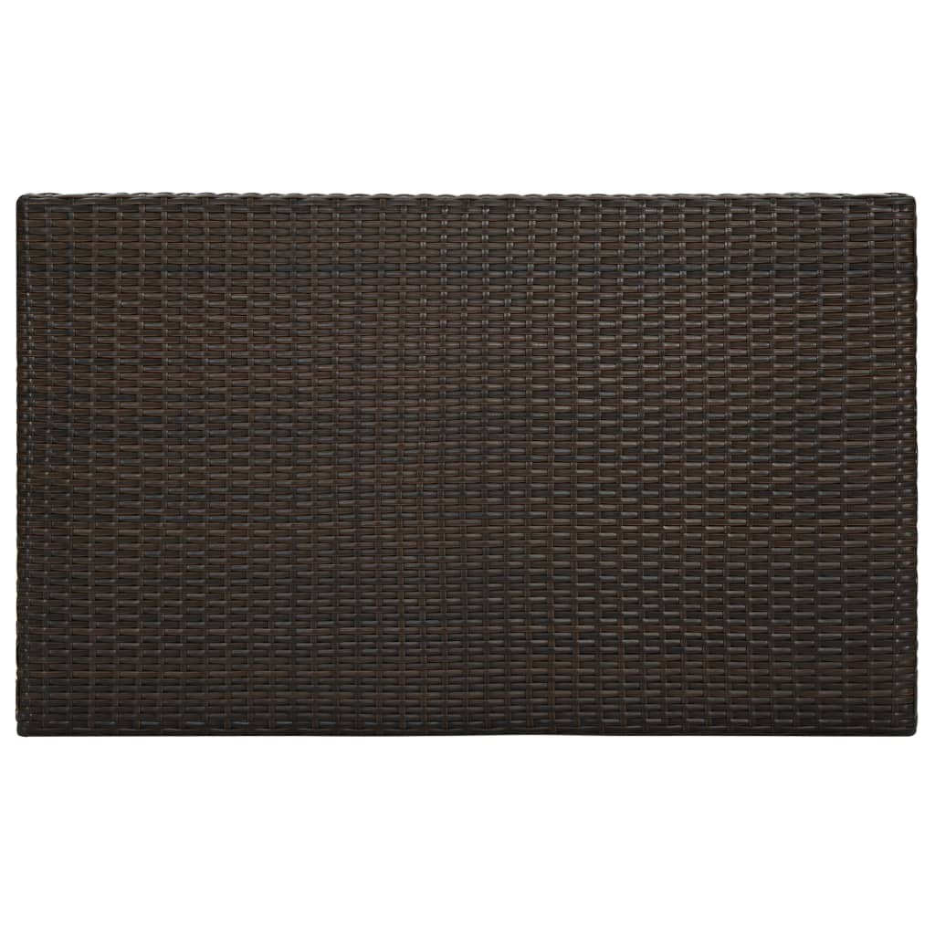 vidaXL 7-cz. zestaw mebli barowych, z poduszkami, rattan PE, brązowy