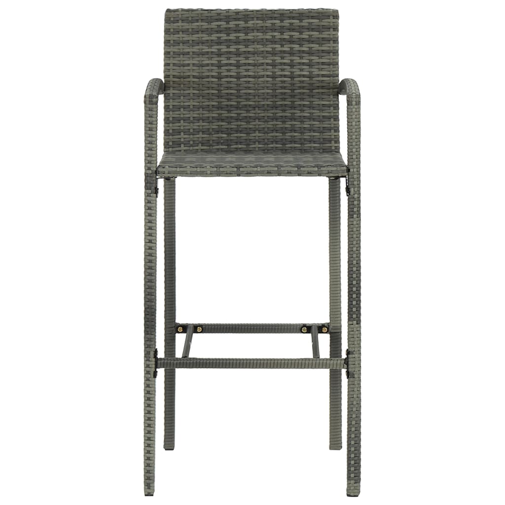 vidaXL 5-cz. zestaw mebli barowych z podłokietnikami, rattan PE, szary