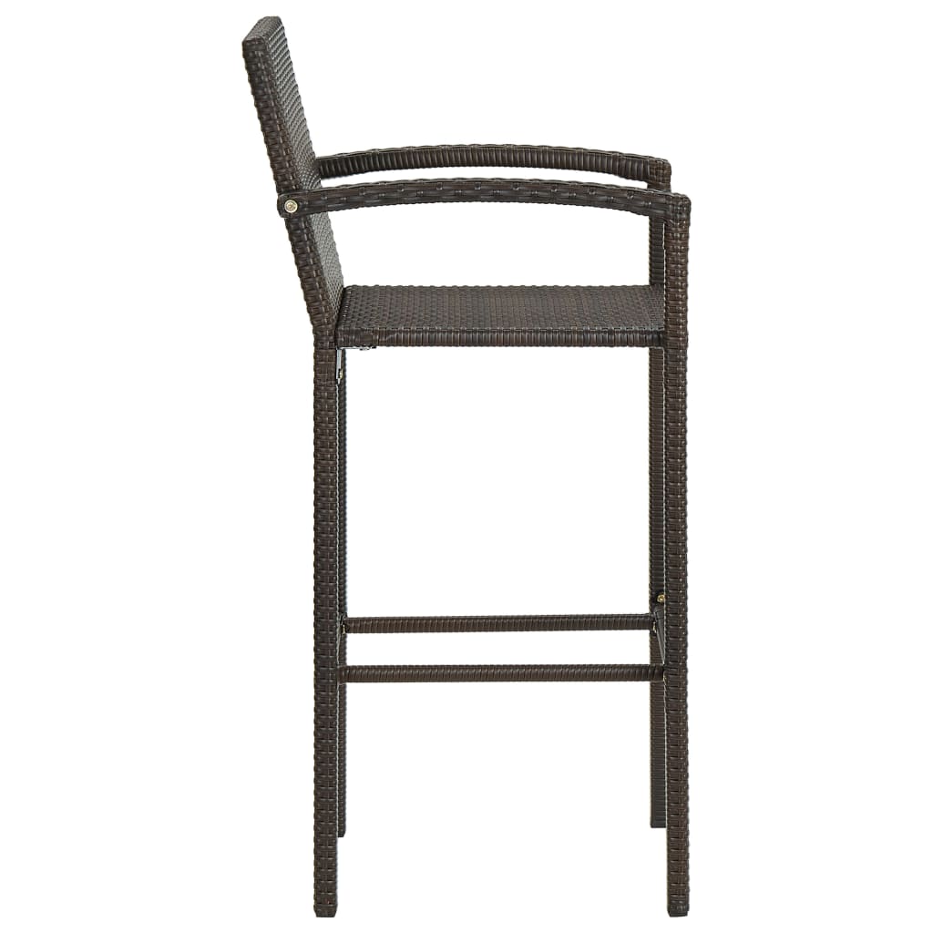 vidaXL 5-cz. zestaw mebli barowych do ogrodu, rattan PE, brązowy