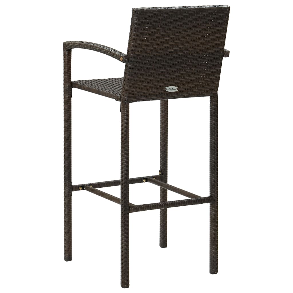 vidaXL 5-cz. zestaw mebli barowych do ogrodu, rattan PE, brązowy