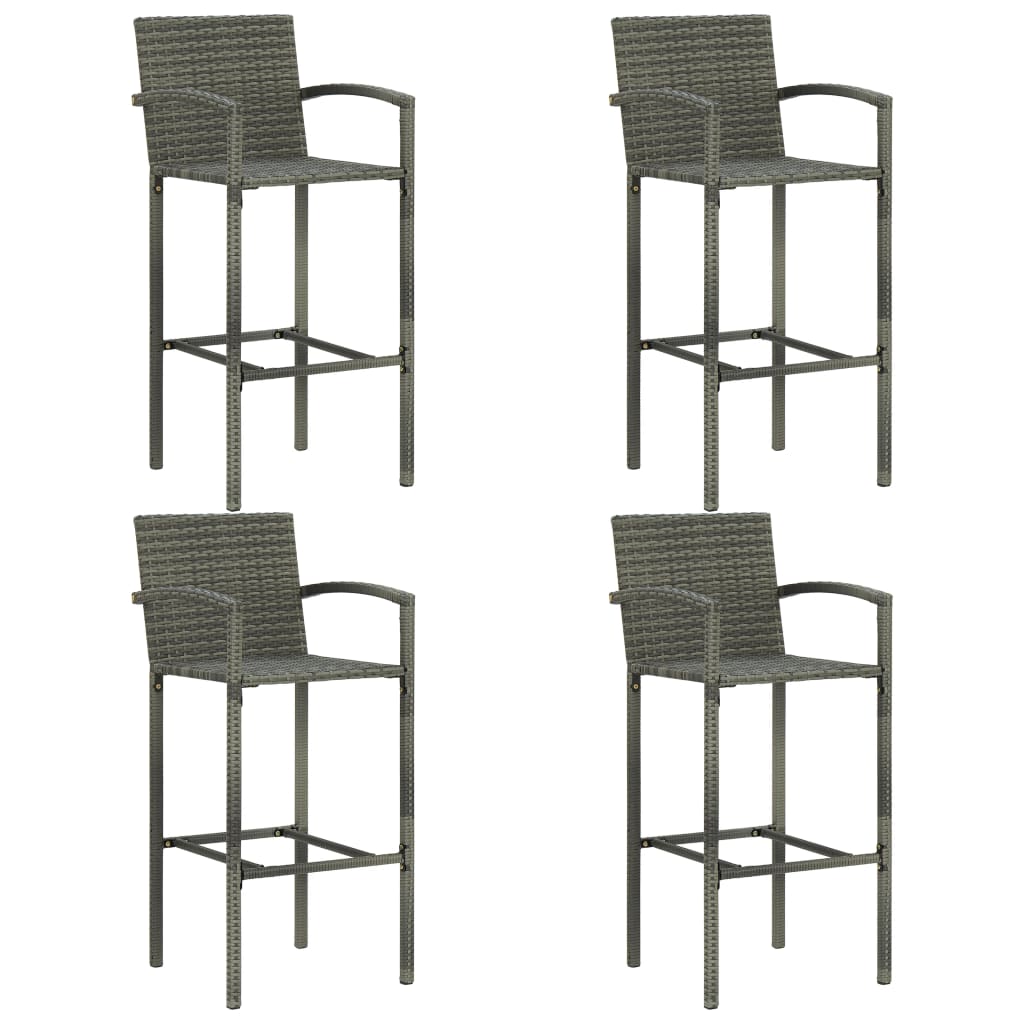 vidaXL 5-cz. zestaw mebli barowych do ogrodu, rattan PE, szary