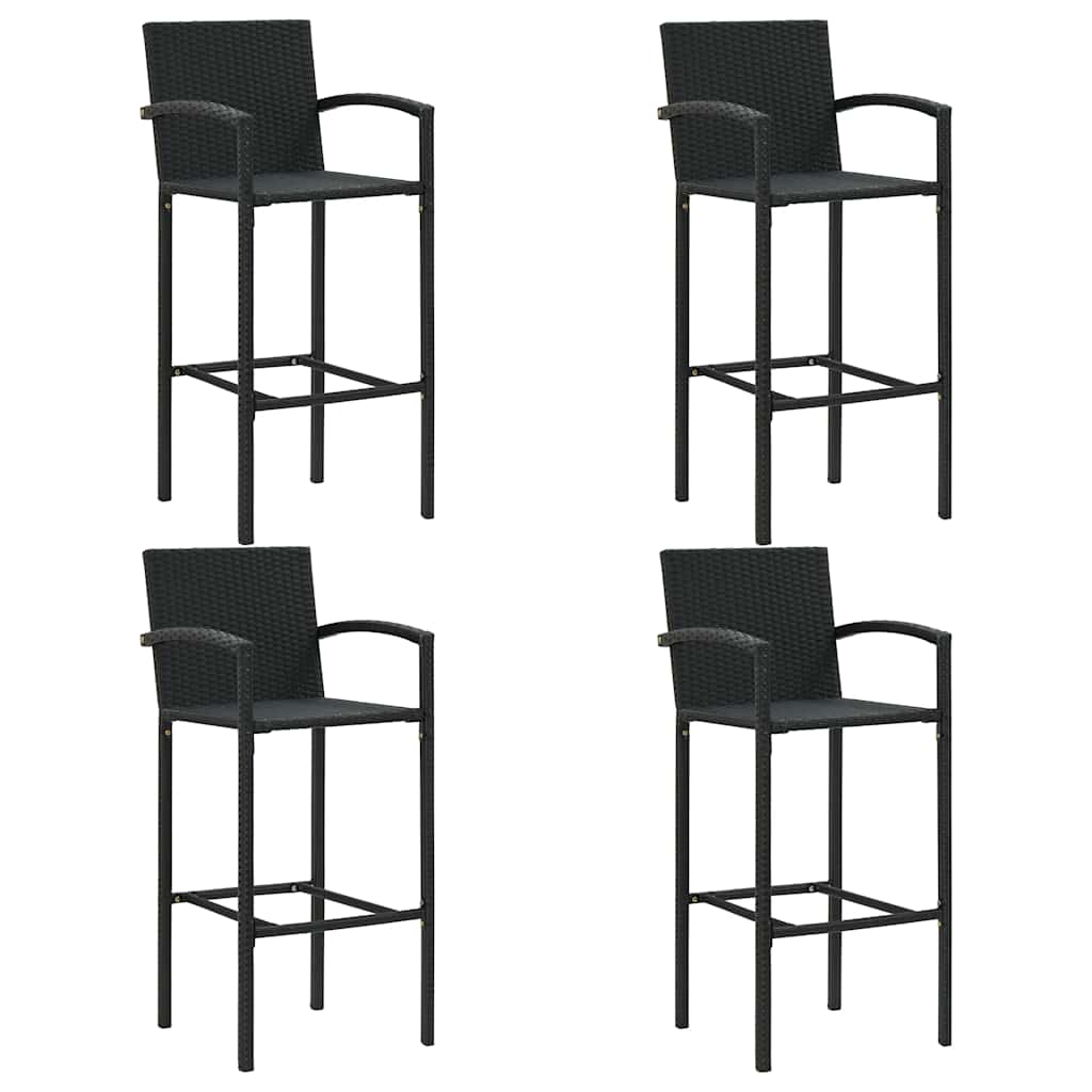 vidaXL 5-cz. zestaw mebli barowych do ogrodu, rattan PE, czarny